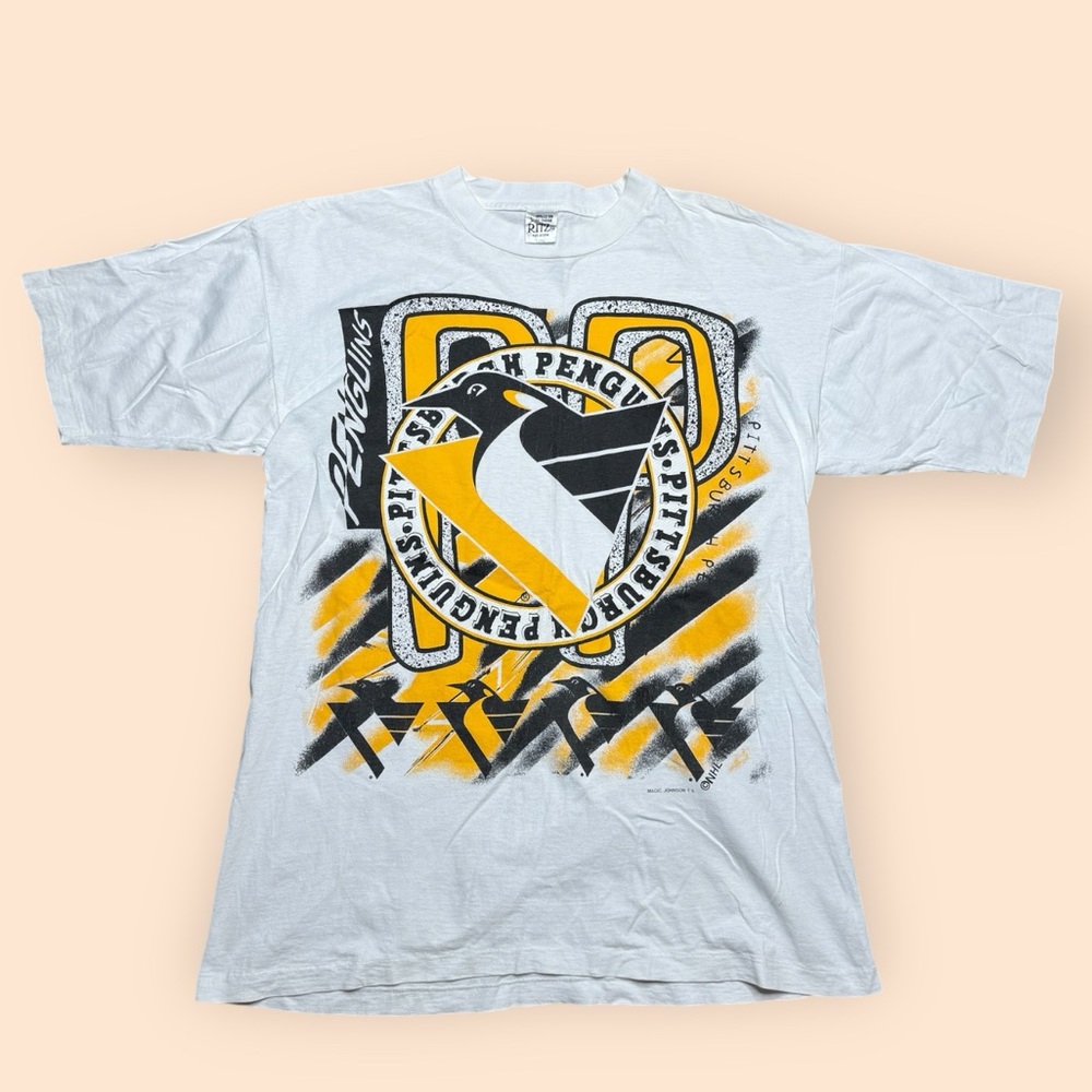 Vintage Pittsburgh Penguins 1990s Magic Johnson T Shirt Men’s Large Vtg 90s